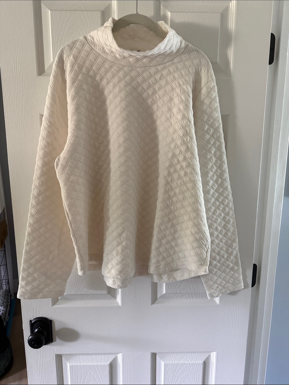 J. Crew Cream Quilted Cowl Neck Sweater